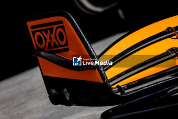 2024-04-18 - McLaren F1 Team MCL38, mechanical detail front wing during the Formula 1 Lenovo Chinese Grand Prix 2024, 5th round of the 2024 Formula One World Championship from April 19 to 21, 2024 on the Shanghai International Circuit, in Shanghai, China - F1 - CHINESE GRAND PRIX 2024 - FORMULA 1 - MOTORS
