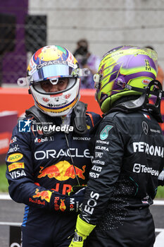 2024-04-20 - VERSTAPPEN Max (ned), Red Bull Racing RB20, portrait, HAMILTON Lewis (gbr), Mercedes AMG F1 Team W15, portrait during the Formula 1 Lenovo Chinese Grand Prix 2024, 5th round of the 2024 Formula One World Championship from April 19 to 21, 2024 on the Shanghai International Circuit, in Shanghai, China - F1 - CHINESE GRAND PRIX 2024 - FORMULA 1 - MOTORS