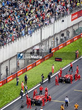 2024-04-20 - LECLERC Charles (mco), Scuderia Ferrari SF-24, portrait and SAINZ Carlos (spa), Scuderia Ferrari SF-24, portrait during the Formula 1 Lenovo Chinese Grand Prix 2024, 5th round of the 2024 Formula One World Championship from April 19 to 21, 2024 on the Shanghai International Circuit, in Shanghai, China - F1 - CHINESE GRAND PRIX 2024 - FORMULA 1 - MOTORS