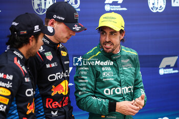 2024-04-20 - ALONSO Fernando (spa), Aston Martin F1 Team AMR24, portrait PEREZ Sergio (mex), Red Bull Racing RB20, portrait VERSTAPPEN Max (ned), Red Bull Racing RB20, portrait during the Formula 1 Lenovo Chinese Grand Prix 2024, 5th round of the 2024 Formula One World Championship from April 19 to 21, 2024 on the Shanghai International Circuit, in Shanghai, China - F1 - CHINESE GRAND PRIX 2024 - FORMULA 1 - MOTORS