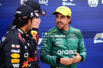 2024-04-20 - ALONSO Fernando (spa), Aston Martin F1 Team AMR24, portrait PEREZ Sergio (mex), Red Bull Racing RB20, portrait VERSTAPPEN Max (ned), Red Bull Racing RB20, portrait during the Formula 1 Lenovo Chinese Grand Prix 2024, 5th round of the 2024 Formula One World Championship from April 19 to 21, 2024 on the Shanghai International Circuit, in Shanghai, China - F1 - CHINESE GRAND PRIX 2024 - FORMULA 1 - MOTORS