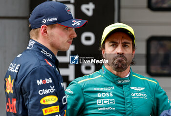 2024-04-20 - VERSTAPPEN Max (ned), Red Bull Racing RB20, portrait ALONSO Fernando (spa), Aston Martin F1 Team AMR24, portrait during the Formula 1 Lenovo Chinese Grand Prix 2024, 5th round of the 2024 Formula One World Championship from April 19 to 21, 2024 on the Shanghai International Circuit, in Shanghai, China - F1 - CHINESE GRAND PRIX 2024 - FORMULA 1 - MOTORS