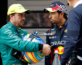 2024-04-20 - ALONSO Fernando (spa), Aston Martin F1 Team AMR24, portrait PEREZ Sergio (mex), Red Bull Racing RB20, portrait during the Formula 1 Lenovo Chinese Grand Prix 2024, 5th round of the 2024 Formula One World Championship from April 19 to 21, 2024 on the Shanghai International Circuit, in Shanghai, China - F1 - CHINESE GRAND PRIX 2024 - FORMULA 1 - MOTORS