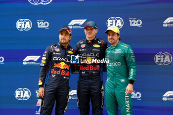 2024-04-20 - PEREZ Sergio (mex), Red Bull Racing RB20, portrait VERSTAPPEN Max (ned), Red Bull Racing RB20, portrait ALONSO Fernando (spa), Aston Martin F1 Team AMR24, portrait during the Formula 1 Lenovo Chinese Grand Prix 2024, 5th round of the 2024 Formula One World Championship from April 19 to 21, 2024 on the Shanghai International Circuit, in Shanghai, China - F1 - CHINESE GRAND PRIX 2024 - FORMULA 1 - MOTORS