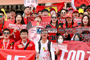 21/04/2024 - Fans of LECLERC Charles (mco), Scuderia Ferrari SF-24, portrait during the Formula 1 Lenovo Chinese Grand Prix 2024, 5th round of the 2024 Formula One World Championship from April 19 to 21, 2024 on the Shanghai International Circuit, in Shanghai, China - F1 - CHINESE GRAND PRIX 2024 - FORMULA 1 - MOTORI