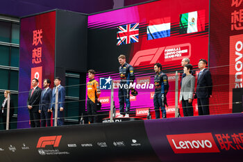 2024-04-21 - Podium: VERSTAPPEN Max (ned), Red Bull Racing RB20, NORRIS Lando (gbr), McLaren F1 Team MCL38, PEREZ Sergio (mex), Red Bull Racing RB20, BEN SULAYEM Mohammed (uae), President of the FIA, portrait, during the Formula 1 Lenovo Chinese Grand Prix 2024, 5th round of the 2024 Formula One World Championship from April 19 to 21, 2024 on the Shanghai International Circuit, in Shanghai, China - F1 - CHINESE GRAND PRIX 2024 - FORMULA 1 - MOTORS