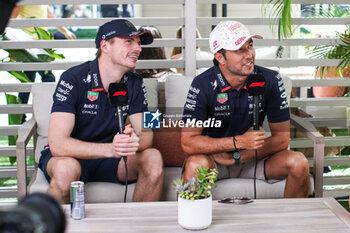 2024-05-02 - VERSTAPPEN Max (ned), Red Bull Racing RB20, portrait PEREZ Sergio (mex), Red Bull Racing RB20, portrait during the Formula 1 Crypto.com Miami Grand Prix 2024, 6th round of the 2024 Formula One World Championship from May 3 to 5, 2024 on the Miami International Autodrome, in Miami, United States of America - F1 - MIAMI GRAND PRIX 2024 - FORMULA 1 - MOTORS