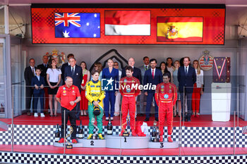 2024-05-26 - Podium
Charles Leclerc (MON) - Scuderia Ferrari - Ferrari SF-24 - Ferrar Oscar Piastri (AUS) - McLaren Formula 1 Team - McLaren MCL38 - Mercedes
 Carlos Sainz Jr. (ESP) - Scuderia Ferrari - Ferrari SF-24 - Ferr Frederic Vasseur (FRA) - Scuderia Ferrari F1 Team Principal

Race and celebrations of Formula 1 Grand Prix de Monaco 2024 at Monte Carlo (MC), may 23-26 2024 - FORMULA 1 GRAND PRIX DE MONACO - RACE - FORMULA 1 - MOTORS