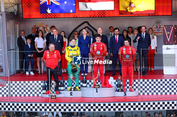 2024-05-26 - Podium
Charles Leclerc (MON) - Scuderia Ferrari - Ferrari SF-24 - Ferrar Oscar Piastri (AUS) - McLaren Formula 1 Team - McLaren MCL38 - Mercedes
 Carlos Sainz Jr. (ESP) - Scuderia Ferrari - Ferrari SF-24 - Ferr Frederic Vasseur (FRA) - Scuderia Ferrari F1 Team Principal

Race and celebrations of Formula 1 Grand Prix de Monaco 2024 at Monte Carlo (MC), may 23-26 2024 - FORMULA 1 GRAND PRIX DE MONACO - RACE - FORMULA 1 - MOTORS