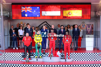 2024-05-26 - Podium
Charles Leclerc (MON) - Scuderia Ferrari - Ferrari SF-24 - Ferrar Oscar Piastri (AUS) - McLaren Formula 1 Team - McLaren MCL38 - Mercedes
 Carlos Sainz Jr. (ESP) - Scuderia Ferrari - Ferrari SF-24 - Ferr Frederic Vasseur (FRA) - Scuderia Ferrari F1 Team Principal

Race and celebrations of Formula 1 Grand Prix de Monaco 2024 at Monte Carlo (MC), may 23-26 2024 - FORMULA 1 GRAND PRIX DE MONACO - RACE - FORMULA 1 - MOTORS