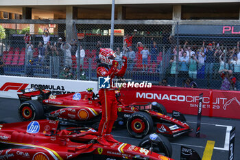 2024-05-26 - Charles Leclerc (MON) - Scuderia Ferrari - Ferrari SF-24 - Ferrari celebrating victory at home 

Race and celebrations of Formula 1 Grand Prix de Monaco 2024 at Monte Carlo (MC), may 23-26 2024 - FORMULA 1 GRAND PRIX DE MONACO - RACE - FORMULA 1 - MOTORS