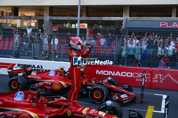 2024-05-26 - Charles Leclerc (MON) - Scuderia Ferrari - Ferrari SF-24 - Ferrari celebrating victory at home 

Race and celebrations of Formula 1 Grand Prix de Monaco 2024 at Monte Carlo (MC), may 23-26 2024 - FORMULA 1 GRAND PRIX DE MONACO - RACE - FORMULA 1 - MOTORS