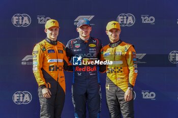 2024-05-17 - post qualify:
from left to righ Oscar Piastri (AUS) - McLaren Formula 1 Team - McLaren MCL38 - Mercedes
 Max Verstappen (NED) - Oracle Red Bull Racing - Red Bull RB20 - Honda RBPTLando Norris (GBR) - McLaren Formula 1 Team - McLaren MCL38 - Mercedes

during FORMULA 1 MSC CRUISES GRAN PREMIO DEL MADE IN ITALY E DELL'EMILIA-ROMAGNA 2 Autodromo Enzo e Dino Ferrari, Imola (BO) Italy - FORMULA 1 MSC CRUISES GRAN PREMIO DELL'EMILIA-ROMAGNA 2024 - FREE PRACTICE 1 AND 2 - FORMULA 1 - MOTORS