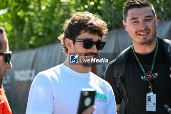 2024-05-18 - Charles Leclerc Ferrari Spa Scuderia Ferrari portrait enters the paddock of Autodromo Internazionale Enzo e Dino Ferrari - FORMULA 1 MSC CRUISES GRAN PREMIO DELL'EMILIA-ROMAGNA 2024 - PADDOCK AND DRIVERS - FORMULA 1 - MOTORS