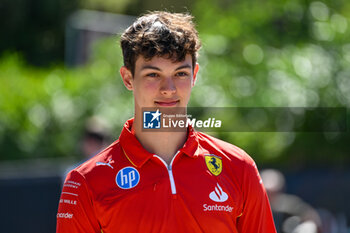 2024-05-18 - Oliver James Bearman Ferrari portrait enters the paddock of Autodromo Internazionale Enzo e Dino Ferrari - FORMULA 1 MSC CRUISES GRAN PREMIO DELL'EMILIA-ROMAGNA 2024 - PADDOCK AND DRIVERS - FORMULA 1 - MOTORS