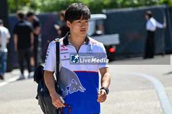 2024-05-18 - Yuki Tsunoda Racing Bulls S.p.A Visa Cash App RB Formula One Team portrait enters the paddock of Autodromo Internazionale Enzo e Dino Ferrari - FORMULA 1 MSC CRUISES GRAN PREMIO DELL'EMILIA-ROMAGNA 2024 - PADDOCK AND DRIVERS - FORMULA 1 - MOTORS