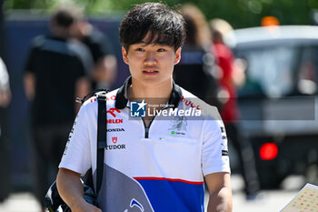 2024-05-18 - Yuki Tsunoda Racing Bulls S.p.A Visa Cash App RB Formula One Team portrait enters the paddock of Autodromo Internazionale Enzo e Dino Ferrari - FORMULA 1 MSC CRUISES GRAN PREMIO DELL'EMILIA-ROMAGNA 2024 - PADDOCK AND DRIVERS - FORMULA 1 - MOTORS