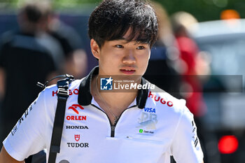 2024-05-18 - Yuki Tsunoda Racing Bulls S.p.A Visa Cash App RB Formula One Team portrait enters the paddock of Autodromo Internazionale Enzo e Dino Ferrari - FORMULA 1 MSC CRUISES GRAN PREMIO DELL'EMILIA-ROMAGNA 2024 - PADDOCK AND DRIVERS - FORMULA 1 - MOTORS