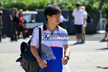 2024-05-18 - Yuki Tsunoda Racing Bulls S.p.A Visa Cash App RB Formula One Team portrait enters the paddock of Autodromo Internazionale Enzo e Dino Ferrari - FORMULA 1 MSC CRUISES GRAN PREMIO DELL'EMILIA-ROMAGNA 2024 - PADDOCK AND DRIVERS - FORMULA 1 - MOTORS