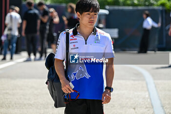 2024-05-18 - Yuki Tsunoda Racing Bulls S.p.A Visa Cash App RB Formula One Team portrait enters the paddock of Autodromo Internazionale Enzo e Dino Ferrari - FORMULA 1 MSC CRUISES GRAN PREMIO DELL'EMILIA-ROMAGNA 2024 - PADDOCK AND DRIVERS - FORMULA 1 - MOTORS