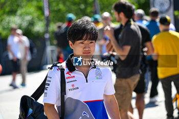 2024-05-18 - Yuki Tsunoda Racing Bulls S.p.A Visa Cash App RB Formula One Team portrait enters the paddock of Autodromo Internazionale Enzo e Dino Ferrari - FORMULA 1 MSC CRUISES GRAN PREMIO DELL'EMILIA-ROMAGNA 2024 - PADDOCK AND DRIVERS - FORMULA 1 - MOTORS