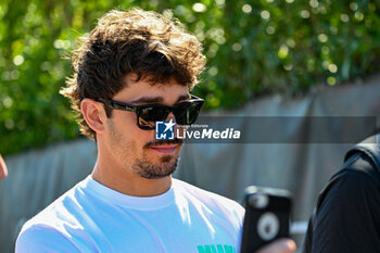 2024-05-18 - Charles Leclerc Ferrari Spa Scuderia Ferrari portrait enters the paddock of Autodromo Internazionale Enzo e Dino Ferrari - FORMULA 1 MSC CRUISES GRAN PREMIO DELL'EMILIA-ROMAGNA 2024 - PADDOCK AND DRIVERS - FORMULA 1 - MOTORS