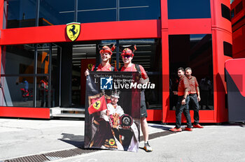 2024-05-18 - Fun Ferrari Leclerc supporter and logo Ferrari - FORMULA 1 MSC CRUISES GRAN PREMIO DELL'EMILIA-ROMAGNA 2024 - PADDOCK AND DRIVERS - FORMULA 1 - MOTORS