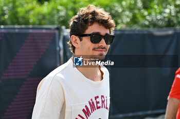 2024-05-18 - Charles Leclerc Ferrari Spa Scuderia Ferrari portrait enters the paddock of Autodromo Internazionale Enzo e Dino Ferrari - FORMULA 1 MSC CRUISES GRAN PREMIO DELL'EMILIA-ROMAGNA 2024 - PADDOCK AND DRIVERS - FORMULA 1 - MOTORS