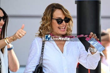 2024-05-18 - Barbara D'Urso Italian television presenter and actress portrait enters the paddock of Autodromo Internazionale Enzo e Dino Ferrari - FORMULA 1 MSC CRUISES GRAN PREMIO DELL'EMILIA-ROMAGNA 2024 - PADDOCK AND DRIVERS - FORMULA 1 - MOTORS