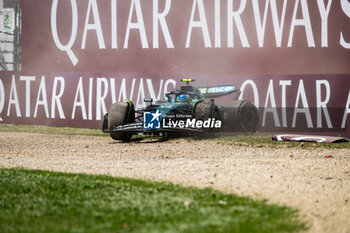 2024-05-18 - 14 ALONSO Fernando (spa), Aston Martin F1 Team AMR24, action crash, accident, during the Formula 1 MSC Cruises Gran Premio del Made in Italy e Dell’Emilia-Romagne 2024, 7th round of the 2024 Formula One World Championship from May 17 to 19, 2024 on the Autodromo Enzo e Dino Ferrari, in Imola, Italy - F1 - EMILIA-ROMAGNA GRAND PRIX 2024 - FORMULA 1 - MOTORS