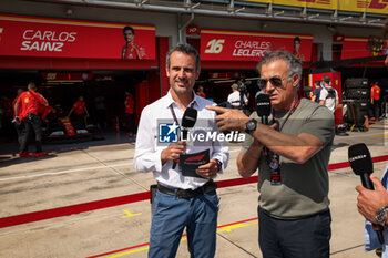 2024-05-18 - DUPIN Laurent, ALESI Jean (fra), Former F1 driver, Canal+ TV presenters, during the Formula 1 MSC Cruises Gran Premio del Made in Italy e Dell’Emilia-Romagne 2024, 7th round of the 2024 Formula One World Championship from May 17 to 19, 2024 on the Autodromo Enzo e Dino Ferrari, in Imola, Italy - F1 - EMILIA-ROMAGNA GRAND PRIX 2024 - FORMULA 1 - MOTORS