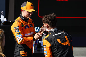 2024-05-18 - PIASTRI Oscar (aus), McLaren F1 Team MCL38, NORRIS Lando (gbr), McLaren F1 Team MCL38, portrait, during the Formula 1 MSC Cruises Gran Premio del Made in Italy e Dell’Emilia-Romagne 2024, 7th round of the 2024 Formula One World Championship from May 17 to 19, 2024 on the Autodromo Enzo e Dino Ferrari, in Imola, Italy - F1 - EMILIA-ROMAGNA GRAND PRIX 2024 - FORMULA 1 - MOTORS