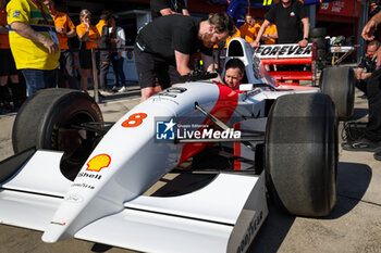 2024-05-18 - VETTEL Sebastian, driving the Mclaren MP4/8 in tribute to Ayrton Senna, during the Formula 1 MSC Cruises Gran Premio del Made in Italy e Dell’Emilia-Romagne 2024, 7th round of the 2024 Formula One World Championship from May 17 to 19, 2024 on the Autodromo Enzo e Dino Ferrari, in Imola, Italy - F1 - EMILIA-ROMAGNA GRAND PRIX 2024 - FORMULA 1 - MOTORS