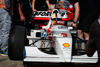 2024-05-18 - VETTEL Sebastian, driving the Mclaren MP4/8 in tribute to Ayrton Senna, during the Formula 1 MSC Cruises Gran Premio del Made in Italy e Dell’Emilia-Romagne 2024, 7th round of the 2024 Formula One World Championship from May 17 to 19, 2024 on the Autodromo Enzo e Dino Ferrari, in Imola, Italy - F1 - EMILIA-ROMAGNA GRAND PRIX 2024 - FORMULA 1 - MOTORS