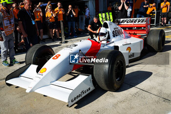 2024-05-18 - VETTEL Sebastian, driving the Mclaren MP4/8 in tribute to Ayrton Senna, during the Formula 1 MSC Cruises Gran Premio del Made in Italy e Dell’Emilia-Romagne 2024, 7th round of the 2024 Formula One World Championship from May 17 to 19, 2024 on the Autodromo Enzo e Dino Ferrari, in Imola, Italy - F1 - EMILIA-ROMAGNA GRAND PRIX 2024 - FORMULA 1 - MOTORS