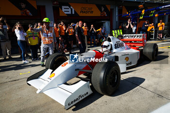 2024-05-18 - VETTEL Sebastian, driving the Mclaren MP4/8 in tribute to Ayrton Senna, during the Formula 1 MSC Cruises Gran Premio del Made in Italy e Dell’Emilia-Romagne 2024, 7th round of the 2024 Formula One World Championship from May 17 to 19, 2024 on the Autodromo Enzo e Dino Ferrari, in Imola, Italy - F1 - EMILIA-ROMAGNA GRAND PRIX 2024 - FORMULA 1 - MOTORS