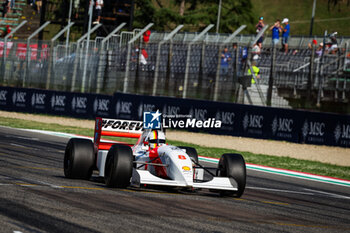 2024-05-18 - VETTEL Sebastian, driving the Mclaren MP4/8 in tribute to Ayrton Senna, during the Formula 1 MSC Cruises Gran Premio del Made in Italy e Dell’Emilia-Romagne 2024, 7th round of the 2024 Formula One World Championship from May 17 to 19, 2024 on the Autodromo Enzo e Dino Ferrari, in Imola, Italy - F1 - EMILIA-ROMAGNA GRAND PRIX 2024 - FORMULA 1 - MOTORS