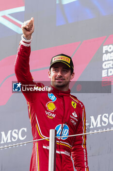 2024-05-18 - LECLERC Charles (mco), Scuderia Ferrari SF-24, portrait podium during the Formula 1 MSC Cruises Gran Premio del Made in Italy e Dell’Emilia-Romagne 2024, 7th round of the 2024 Formula One World Championship from May 17 to 19, 2024 on the Autodromo Enzo e Dino Ferrari, in Imola, Italy - F1 - EMILIA-ROMAGNA GRAND PRIX 2024 - FORMULA 1 - MOTORS