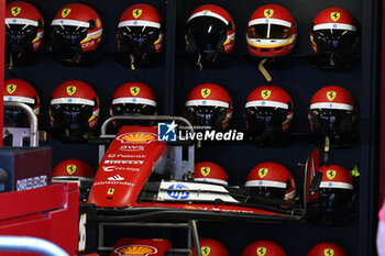 2024-05-23 - The Team Scuderia Ferrari HP, Ferrari SF-24in Box During Fia Formula One World Championship F1 Monaco 2024, 23 May , In Monte-Carlo , Monaco - FORMULA 1 GRAND PRIX DE MONACO - PADDOCK - FORMULA 1 - MOTORS