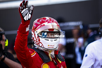 2024-05-25 - LECLERC Charles (mco), Scuderia Ferrari SF-24, portrait, celebrate his pole position during the Formula 1 Grand Prix de Monaco 2024, 8th round of the 2024 Formula One World Championship from May 23 to 26, 2024 on the Circuit de Monaco, in Monaco - F1 - MONACO GRAND PRIX 2024 - FORMULA 1 - MOTORS