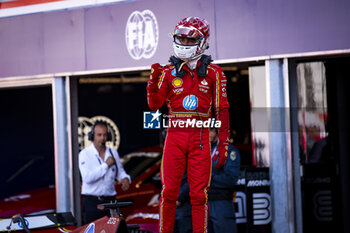 2024-05-25 - LECLERC Charles (mco), Scuderia Ferrari SF-24, portrait, celebrate his pole position during the Formula 1 Grand Prix de Monaco 2024, 8th round of the 2024 Formula One World Championship from May 23 to 26, 2024 on the Circuit de Monaco, in Monaco - F1 - MONACO GRAND PRIX 2024 - FORMULA 1 - MOTORS