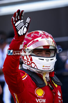 2024-05-25 - LECLERC Charles (mco), Scuderia Ferrari SF-24, portrait, celebrate his pole position during the Formula 1 Grand Prix de Monaco 2024, 8th round of the 2024 Formula One World Championship from May 23 to 26, 2024 on the Circuit de Monaco, in Monaco - F1 - MONACO GRAND PRIX 2024 - FORMULA 1 - MOTORS