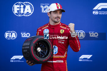 2024-05-25 - LECLERC Charles (mco), Scuderia Ferrari SF-24, portrait, Pirelli trophy during the Formula 1 Grand Prix de Monaco 2024, 8th round of the 2024 Formula One World Championship from May 23 to 26, 2024 on the Circuit de Monaco, in Monaco - F1 - MONACO GRAND PRIX 2024 - FORMULA 1 - MOTORS