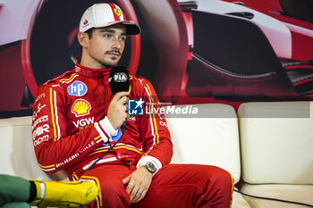 2024-05-25 - LECLERC Charles (mco), Scuderia Ferrari SF-24, portrait, press conference during the Formula 1 Grand Prix de Monaco 2024, 8th round of the 2024 Formula One World Championship from May 23 to 26, 2024 on the Circuit de Monaco, in Monaco - F1 - MONACO GRAND PRIX 2024 - FORMULA 1 - MOTORS