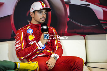 2024-05-25 - LECLERC Charles (mco), Scuderia Ferrari SF-24, portrait, press conference during the Formula 1 Grand Prix de Monaco 2024, 8th round of the 2024 Formula One World Championship from May 23 to 26, 2024 on the Circuit de Monaco, in Monaco - F1 - MONACO GRAND PRIX 2024 - FORMULA 1 - MOTORS