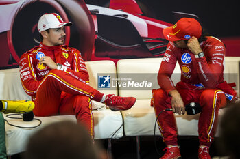 2024-05-25 - LECLERC Charles (mco), Scuderia Ferrari SF-24 and SAINZ Carlos (spa), Scuderia Ferrari SF-24, portrait, press conference during the Formula 1 Grand Prix de Monaco 2024, 8th round of the 2024 Formula One World Championship from May 23 to 26, 2024 on the Circuit de Monaco, in Monaco - F1 - MONACO GRAND PRIX 2024 - FORMULA 1 - MOTORS