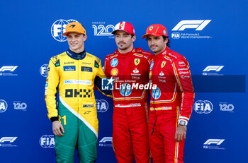 2024-05-25 - PIASTRI Oscar (aus), McLaren F1 Team MCL38, LECLERC Charles (mco), Scuderia Ferrari SF-24 and SAINZ Carlos (spa), Scuderia Ferrari SF-24, portrait, portrait during the Formula 1 Grand Prix de Monaco 2024, 8th round of the 2024 Formula One World Championship from May 23 to 26, 2024 on the Circuit de Monaco, in Monaco - F1 - MONACO GRAND PRIX 2024 - FORMULA 1 - MOTORS