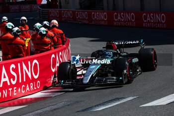 2024-05-25 - 63 RUSSELL George (gbr), Mercedes AMG F1 Team W15, action during the Formula 1 Grand Prix de Monaco 2024, 8th round of the 2024 Formula One World Championship from May 23 to 26, 2024 on the Circuit de Monaco, in Monaco - F1 - MONACO GRAND PRIX 2024 - FORMULA 1 - MOTORS