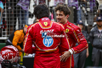 2024-05-26 - LECLERC Charles (mco), Scuderia Ferrari SF-24, portrait, celebrate his win with SAINZ Carlos (spa), Scuderia Ferrari SF-24, portrait during the Formula 1 Grand Prix de Monaco 2024, 8th round of the 2024 Formula One World Championship from May 23 to 26, 2024 on the Circuit de Monaco, in Monaco - F1 - MONACO GRAND PRIX 2024 - FORMULA 1 - MOTORS