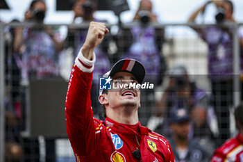 2024-05-26 - LECLERC Charles (mco), Scuderia Ferrari SF-24, portrait, celebrate his win during the Formula 1 Grand Prix de Monaco 2024, 8th round of the 2024 Formula One World Championship from May 23 to 26, 2024 on the Circuit de Monaco, in Monaco - F1 - MONACO GRAND PRIX 2024 - FORMULA 1 - MOTORS